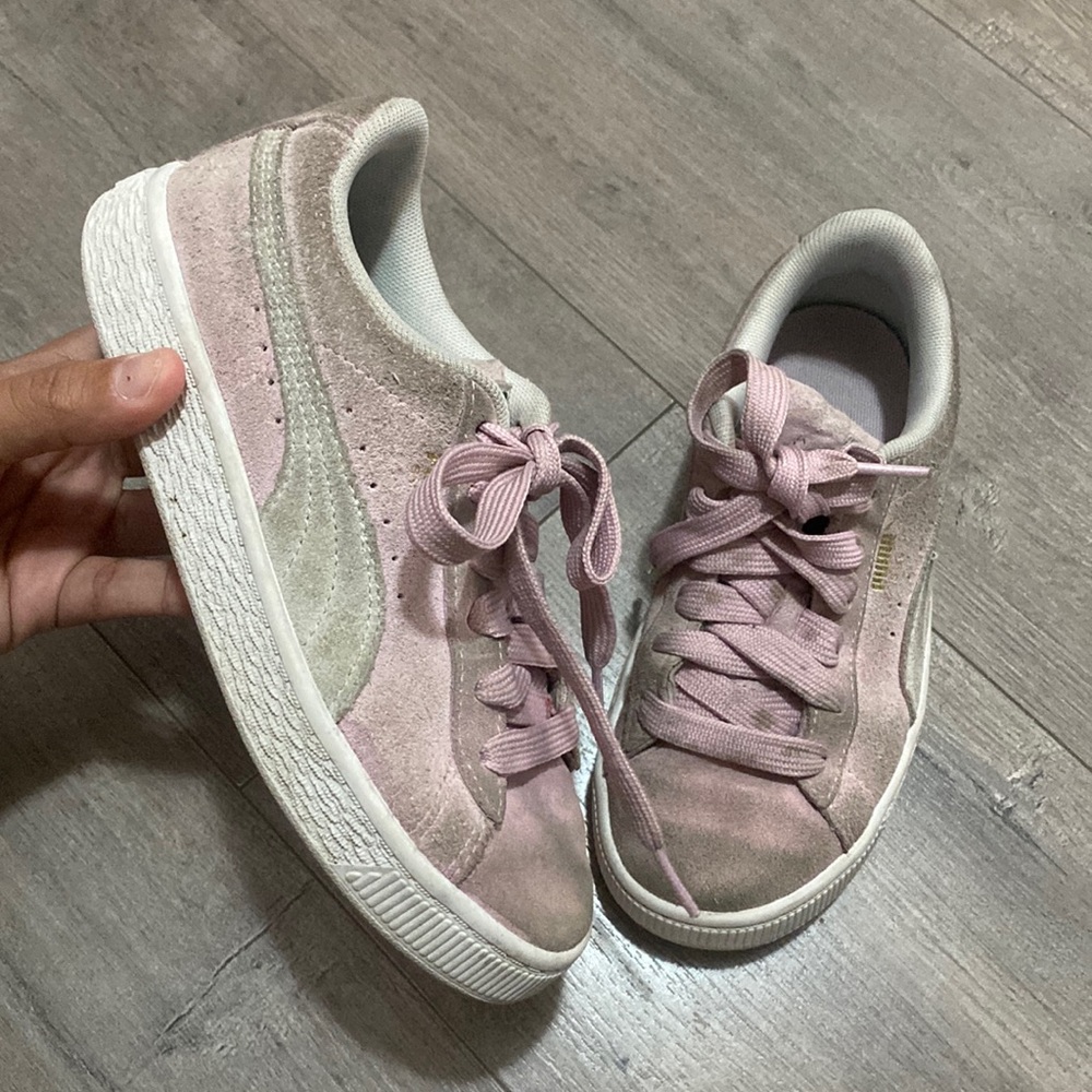Girls Pink Puma Sneakers